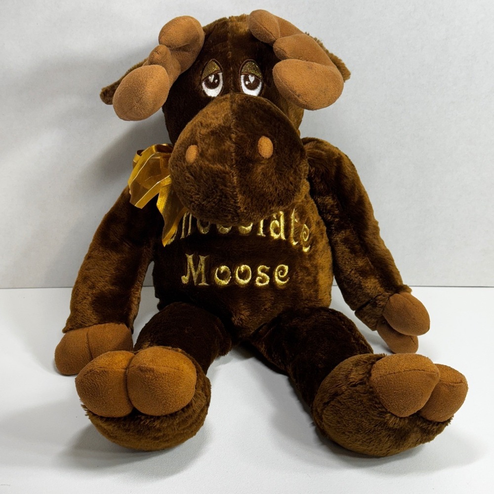 Dan Dee Chocolate Moose Plush Stuffed Animal Brown Gold 22 Inch Collector Choice